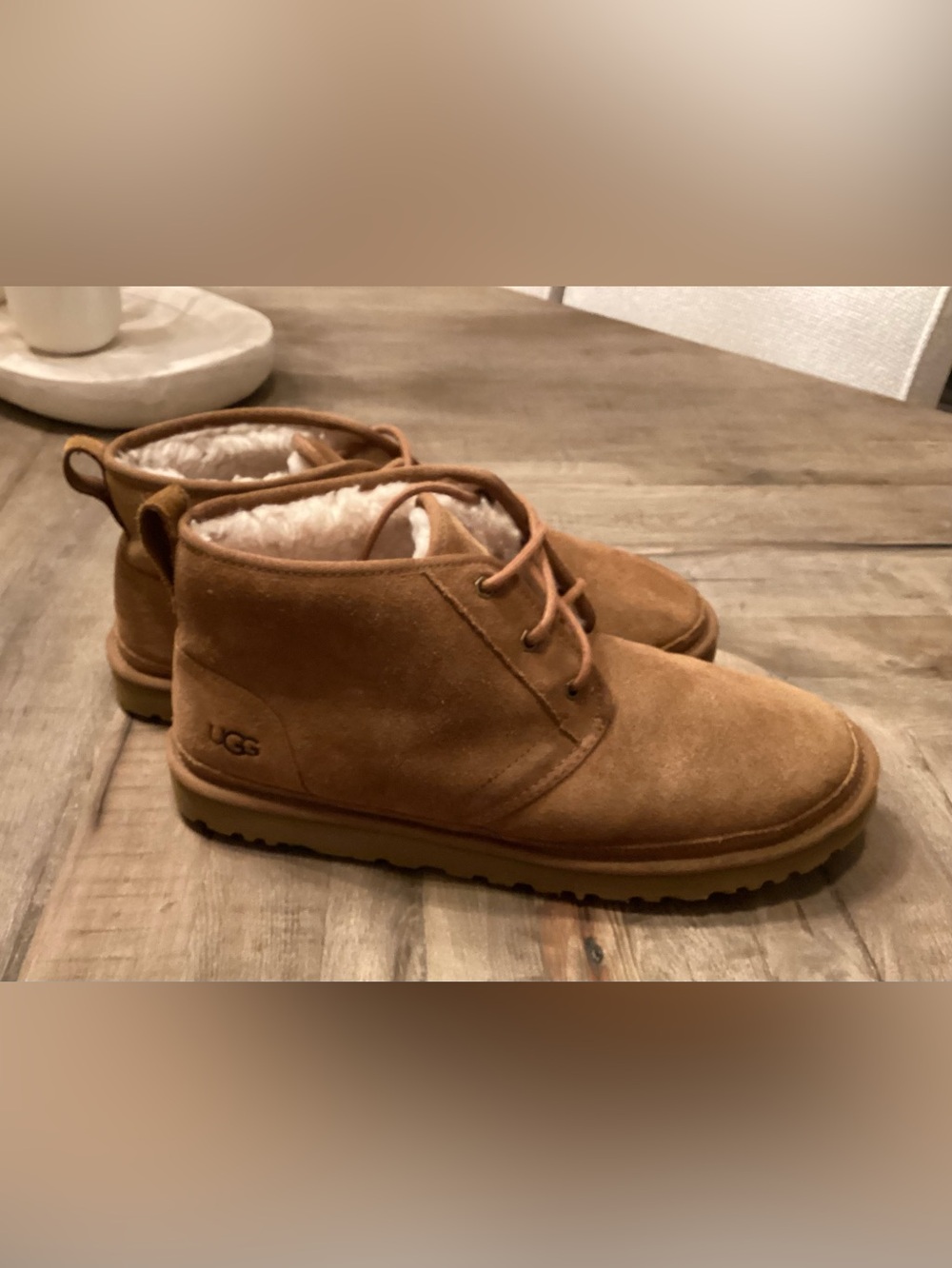 UGG Men’s Size 12 Chestnut Suede Chukka Boots Shearling Quiet Luxury